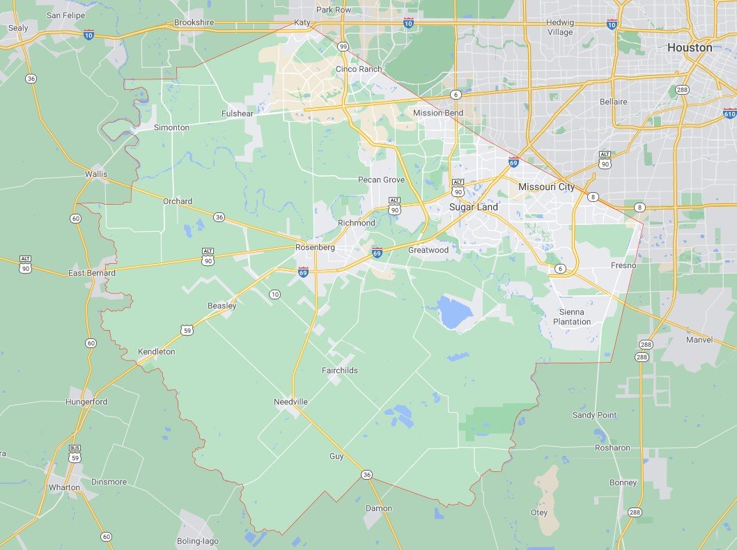 Fort Bend County includes most of Cinco Ranch in its roughly 885 square miles which includes thousands of businesses.